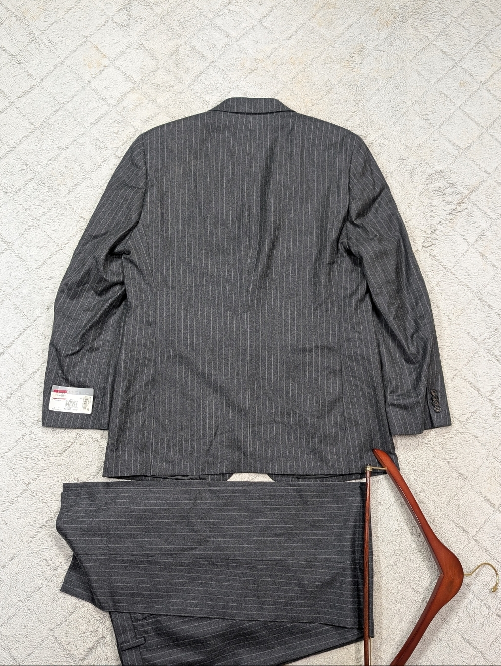 Lauren Ralph Lauren Suit Mens 42R 36W Gray Pinstripe Wool Cashmere 2 Piece - Picture 8 of 12